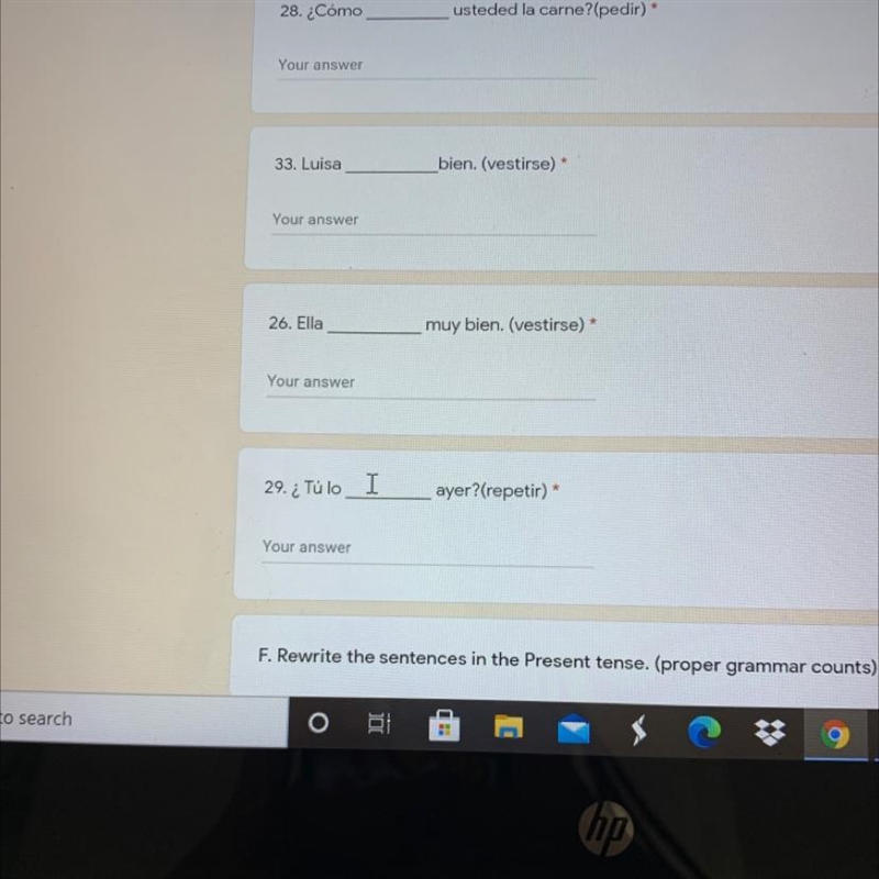 Re- write in the plural form of each sentence with the correct preterite tense form-example-1