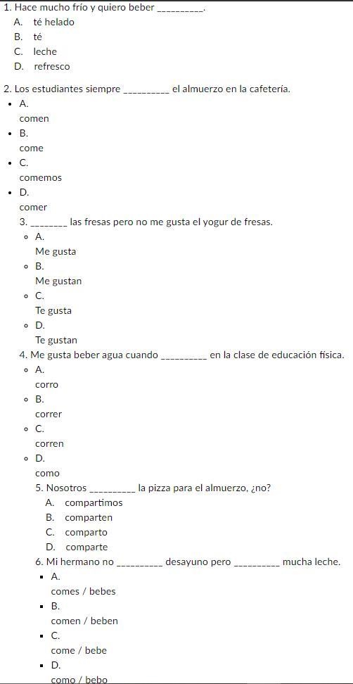 Spanish.. please answer these questions-example-1