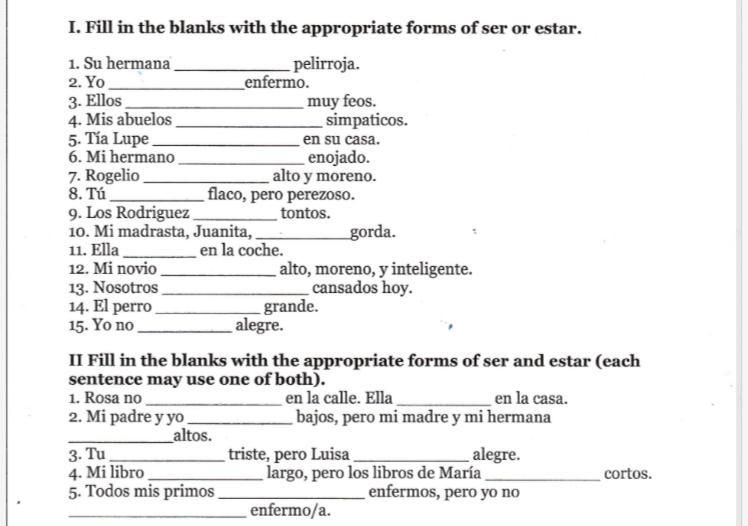 Ser vs estar !!! ( picture )-example-1