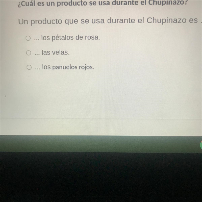 ¿Cuál es un producto se usa durante el Chupinazo? Un producto que se usa durante el-example-1