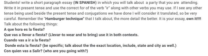 HEY CAN ANYONE PLS ANSWER DIS SPANISH WORK IN 8-10 sentences minimum-example-1