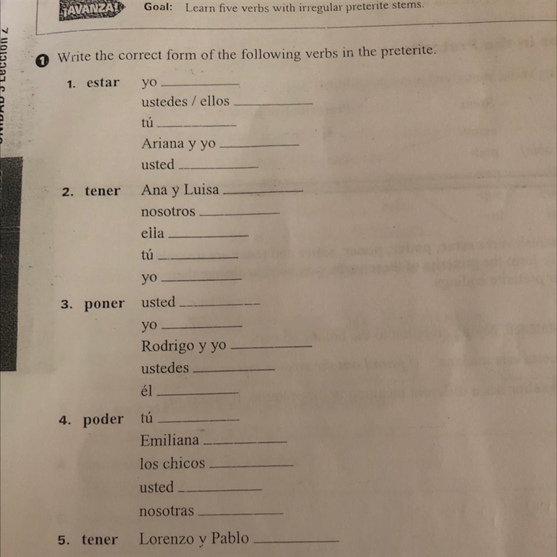 Write the write the correct form of the following verbs in the preterite.-example-1