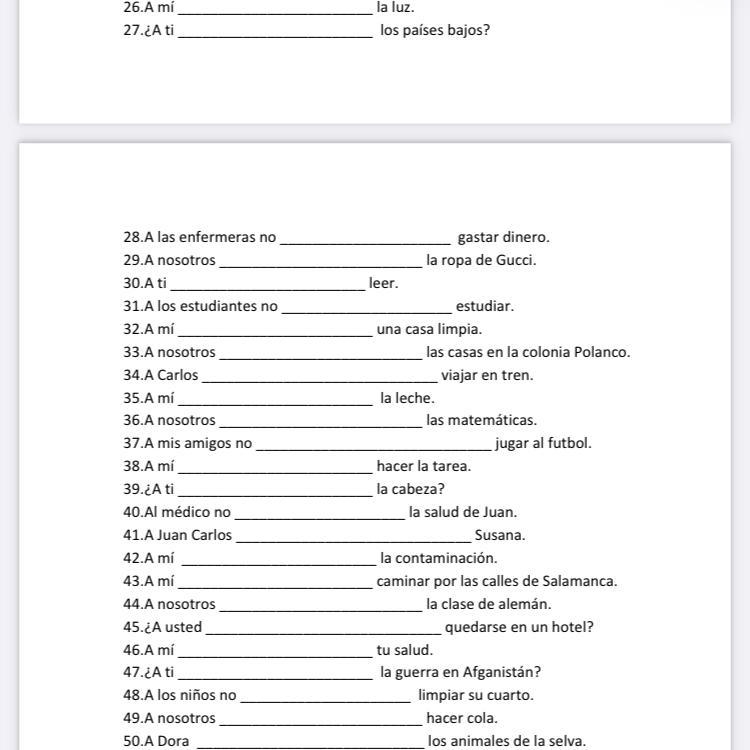 Use gustar and the proper pronoun to form the correct structure for these sentences-example-1