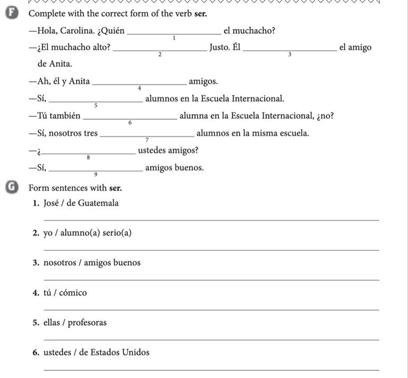 Please help me with F and G part Spanish homework-example-1