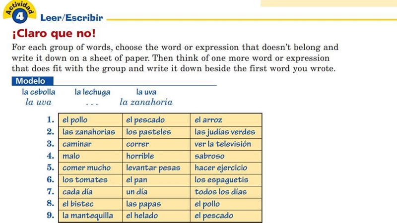 For each group of words choose the word expression that doesn't belong and write it-example-1