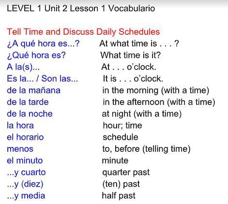 write ten setences in spanish. use the vocab on the page to make senteces. like what-example-1