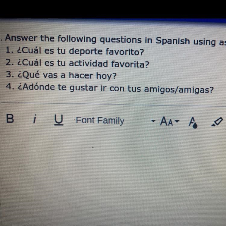 Can someone answer these questions in Spanish plz it’s for homework-example-1