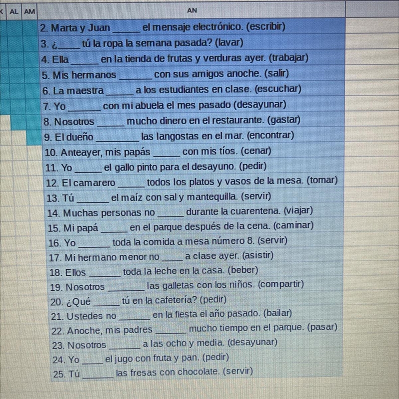 Conjugate the verb in the ( )-example-1