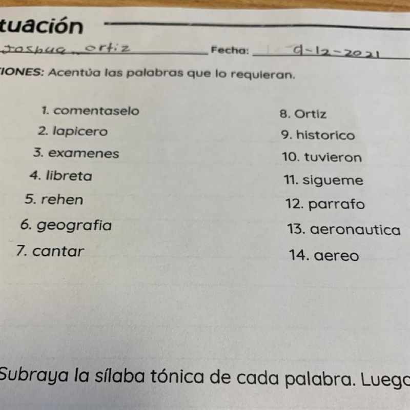 Acentúa las palabras que lo requieran-example-1