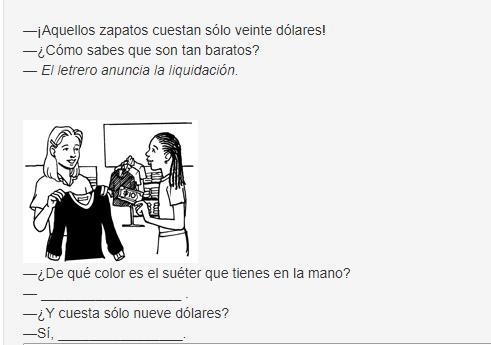 PLEASE HELP ME!! I am failing Spanish!! Here is the question. There is a sale at your-example-1