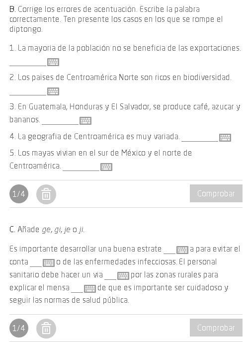 B. Corrige los errores de acentuación. Escribe la palabra correctamente. Ten presente-example-1