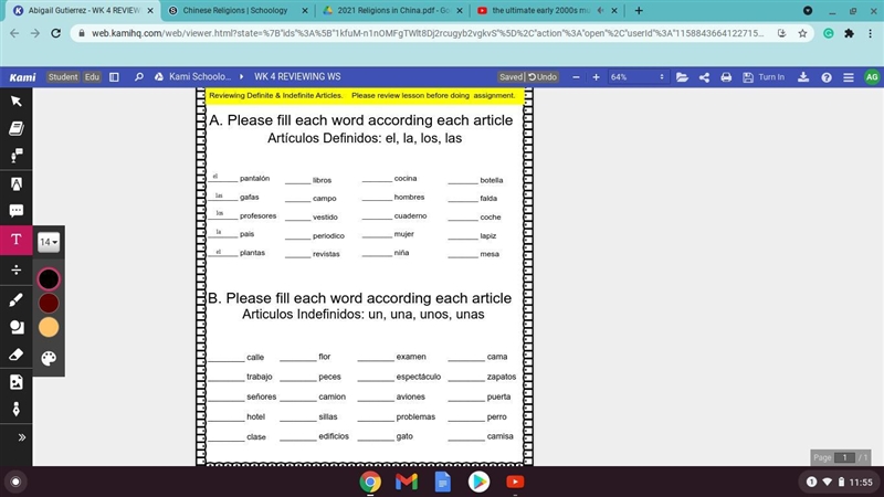 Please help me with Spanish-example-1