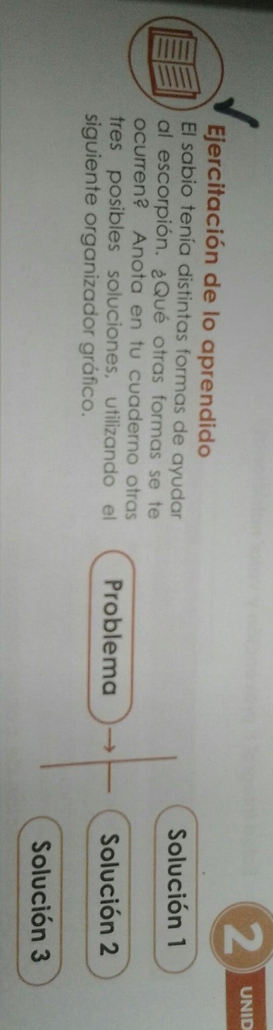 ✓ Solución 1 Ejercitación de lo aprendido El sabio tenia distintas formas de ayudar-example-1