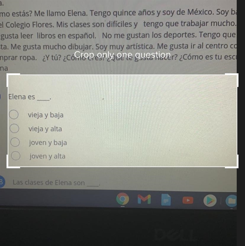 Hola, ¿Cómo estás? Me llamo Elena. Tengo quince años y soy de México. Soy baja y tengo-example-1