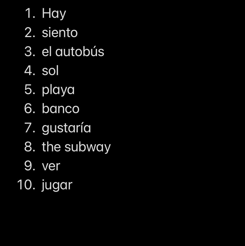 Fill in the blanks below with the appropriate vocabulary in spanish. Think about what-example-1