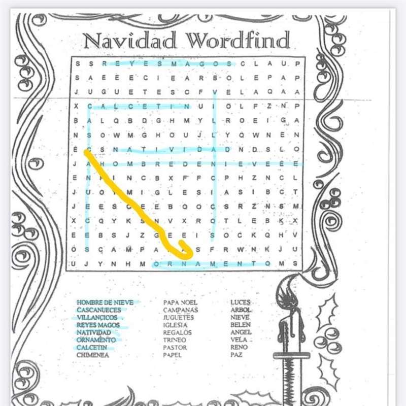 Can someone help me with this Spanish word search? I’m looking for Chimenea.-example-1