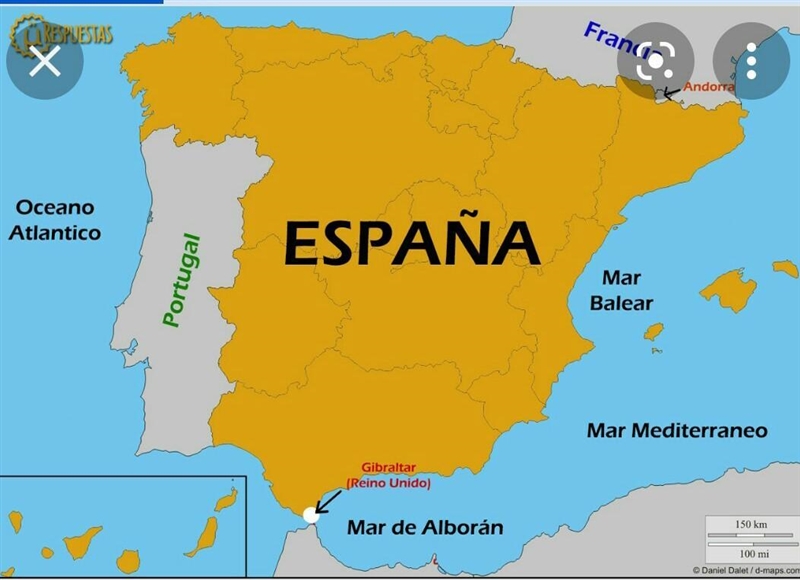 ¿Cuáles son los países vecinos de España?-example-1