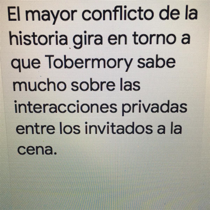 Cual es el mayor conflicto que se presenta el el cuento Tobermory?-example-1