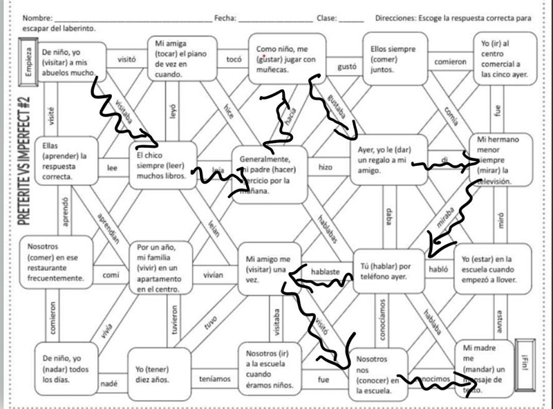 Navigate through both mazes. You will start at empieza (start) and end at fin (end-example-1