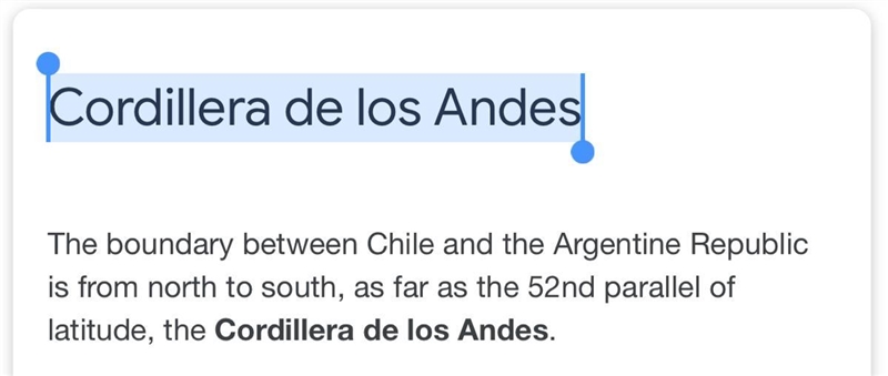 The main physical boundary between Chile and Argentina is ______________. a. el Desierto-example-1