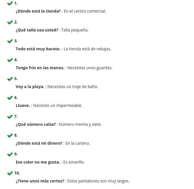 Vocabulario Choose the item that is most logically related to each question or statement-example-1