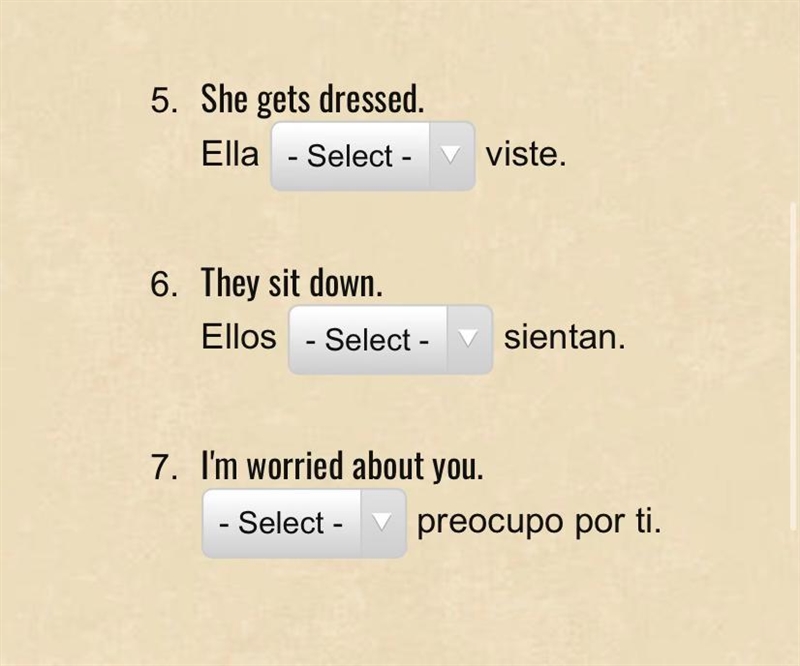 Choose the right reflexive pronoun the choices are me, te, se, nos, os-example-1