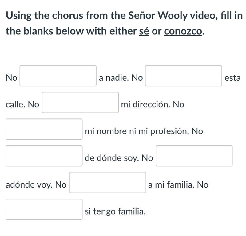 Plz fill in the blank using sé or conozco its would help me sooo much ty-example-1