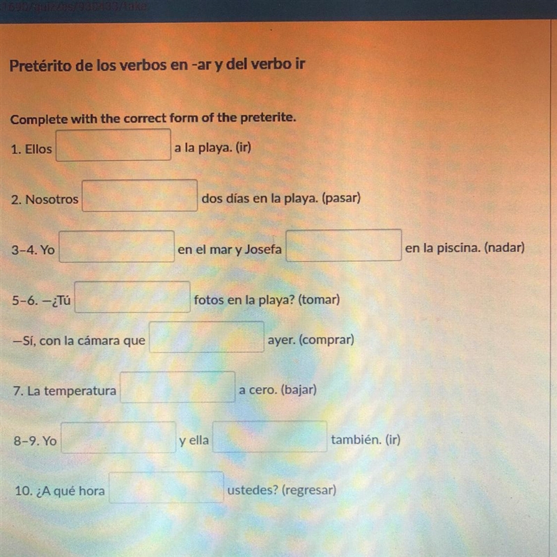 Pretérito de los verbos en -ar y del verbo ir-example-1