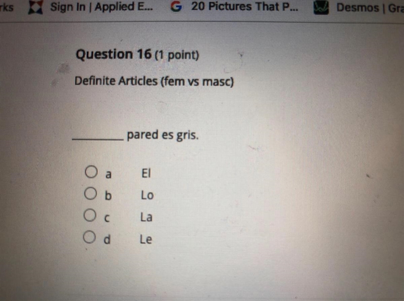 Definite articles (fem vs masc) Someone please bro help me out bro, this assignment-example-1