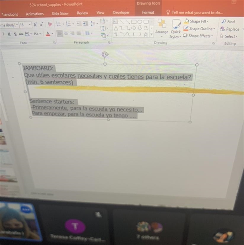 Paragraph Drawing Editing JAMBOARD: Que utiles escolares necesitas y cuales tienes-example-1