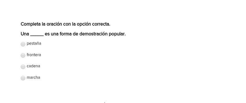 Completa la oración con la opción correcta. Una _____ es una forma de demostración-example-1