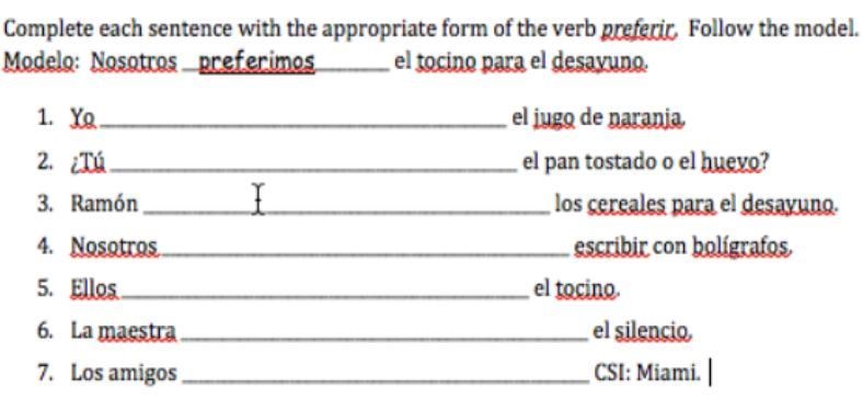 HEY CAN ANYONE PLS ANSWER DIS SPNAISH WORK!!!-example-1