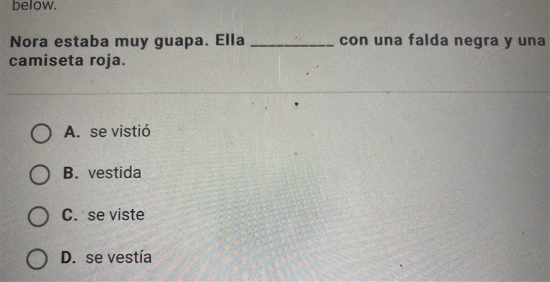 Fill in the blank in the following sentence with the appropriate preterite verb below-example-4