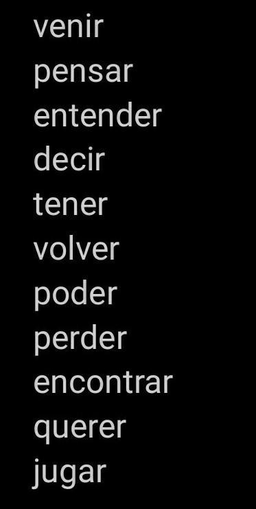 6 simple sentences in spanish using stem changing and any of these words (in the picture-example-1