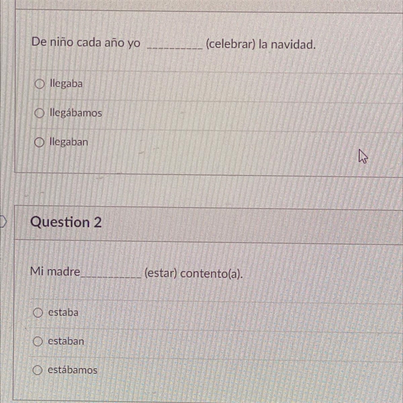 Imperfect Tense ,2 questions Please help-example-1