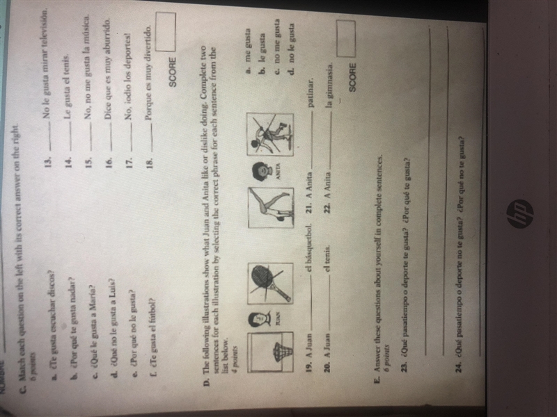 I know you can barely see it but please help this is my Spanish test and I don’t know-example-1