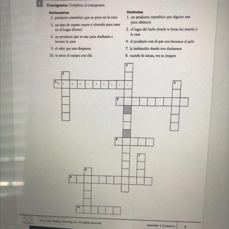 Spanish cross word Please help-example-1