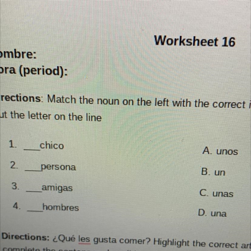 Please help due tmr but match the noun on the left with the correct on the other-example-1