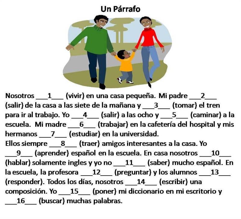 Please help Use the correct conjugation of the verb to complete the sentence in Para-example-1