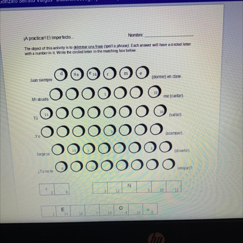 Can I get Help fill all these bubbles in and figure out the word at the end.-example-1