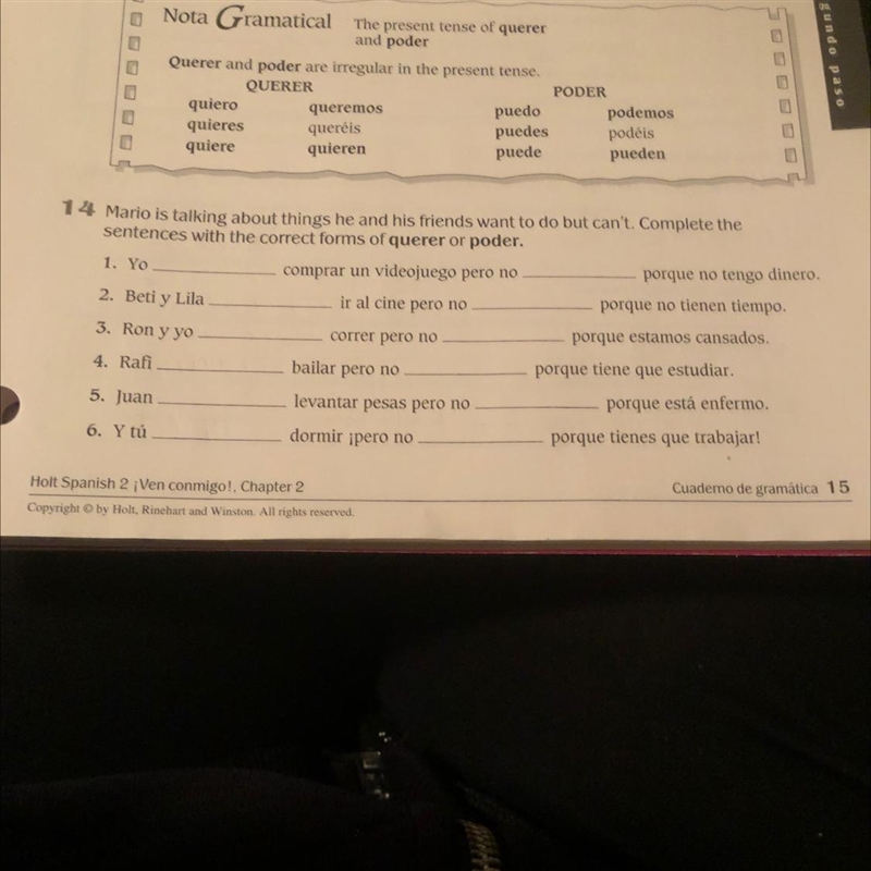 Mario is talking about things he and his friends want to do but can't. Complete the-example-1