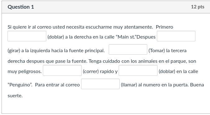 SOMEONE PLEASE HELP ME Instructions: Fill in each blank with the correct form of the-example-1