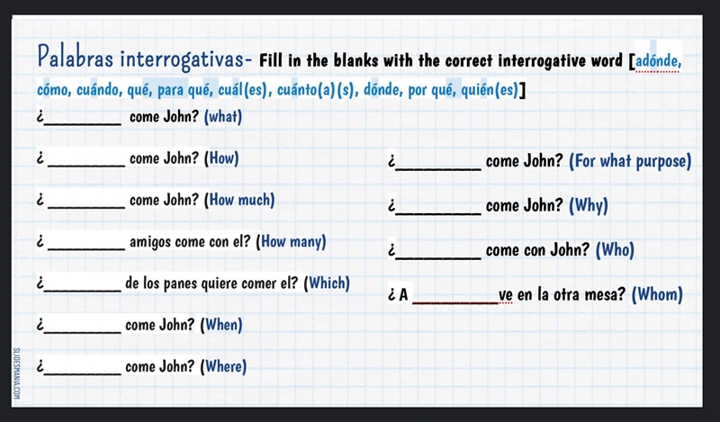 Answer my questions please! For the ones who knows and speaks SPANISH!! Please help-example-1