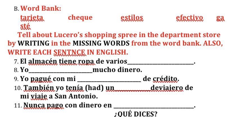 Need help with spanishh can anyone help plz :(((-example-1