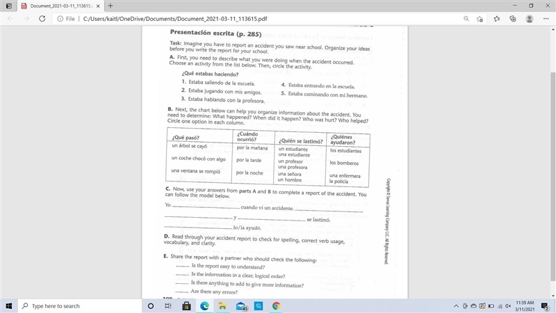 Spanish 2 I need the whole page done please thanks-example-1