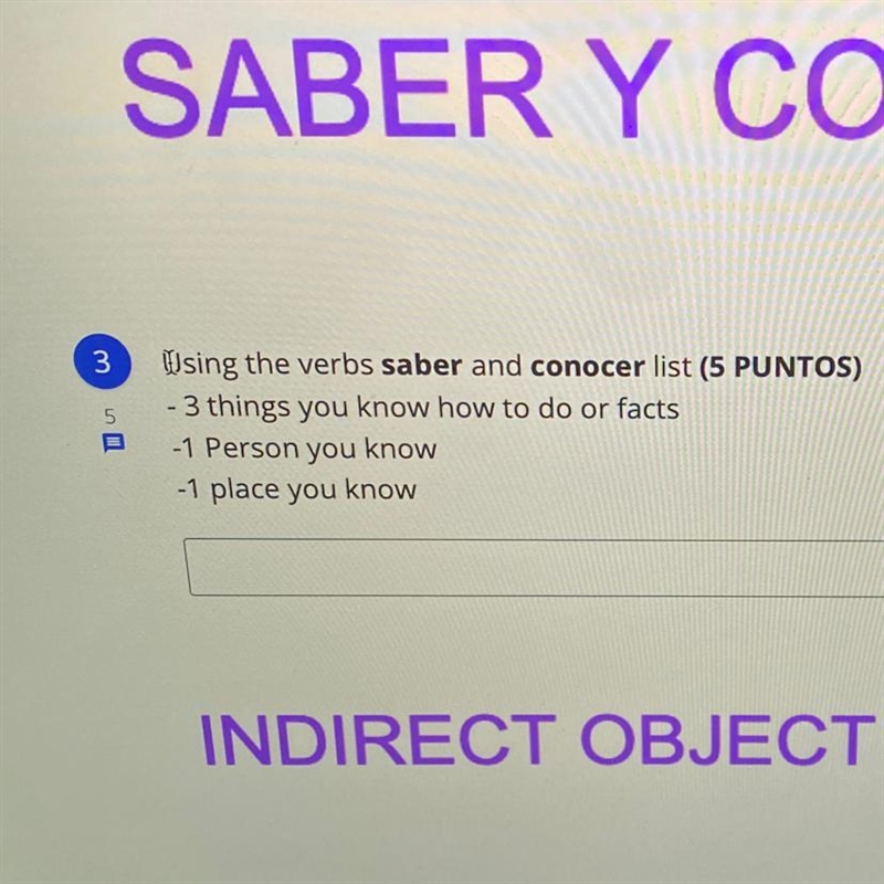 Using the verbs saber and conocer list (5 PUNTOS) - 3 things you know how to do or-example-1