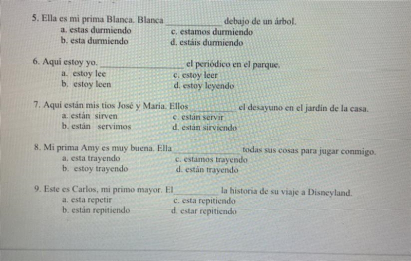 Present progressive Irregular forms.-example-1