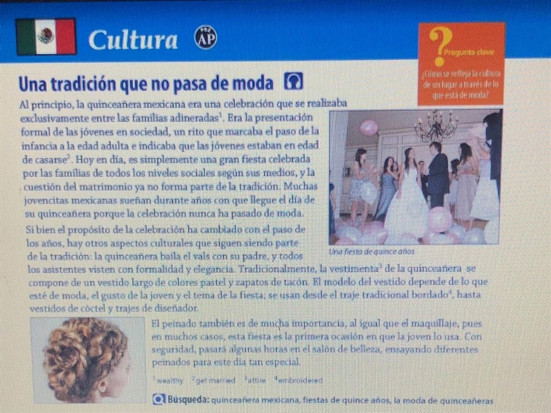 1. ¿En qué nivel social empezó la celebración de la quinceañera y con qué propósito-example-1