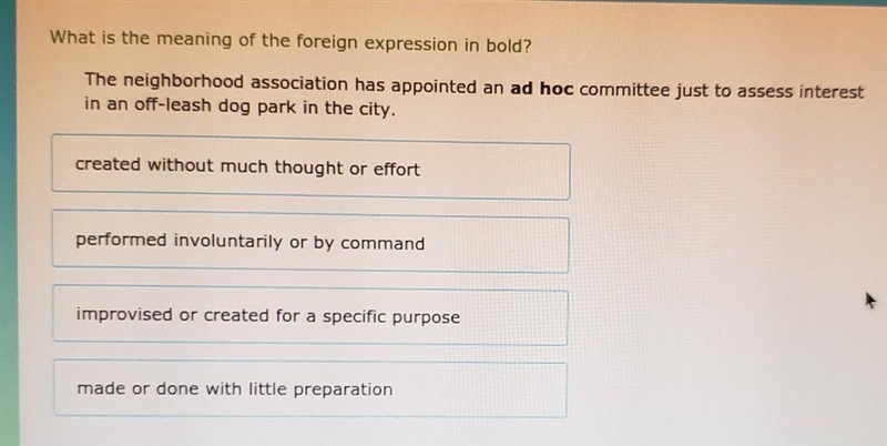 What is the meaning of the foreign expression in bold? The neighborhood association-example-1