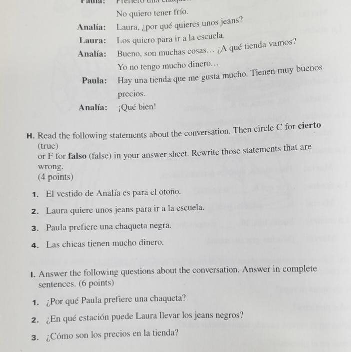 Only do the “1- Answer the following questions about the conversation answer in complete-example-1